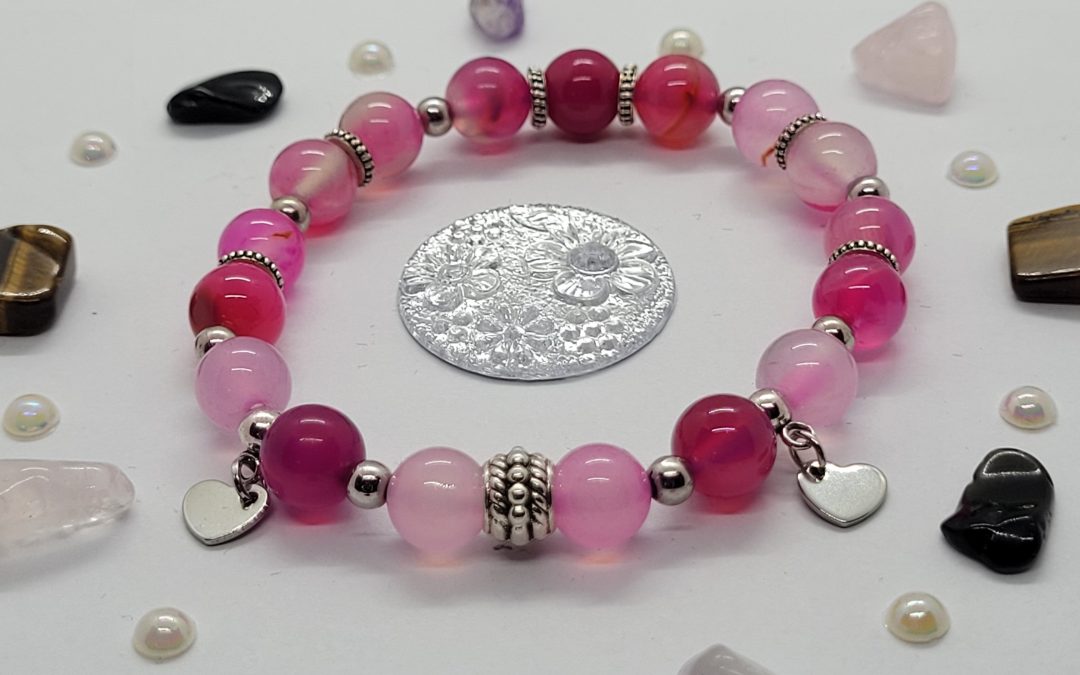 BRACELET PIERRE AGATE ROSE
