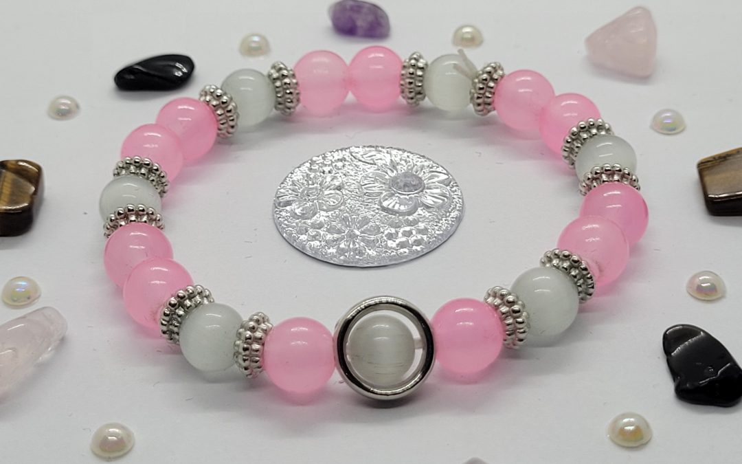 BRACELET ŒIL DE CHAT BLANC | QUARTZ-ROSE