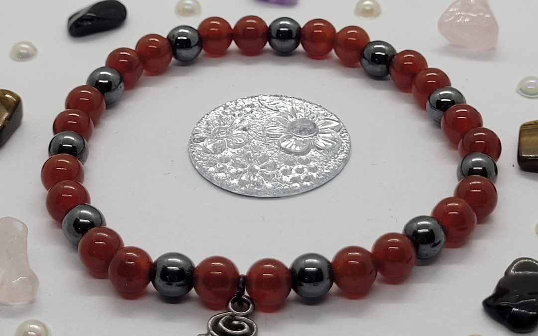 BRACELET PIERRE CORNALINE & HÉMATITE