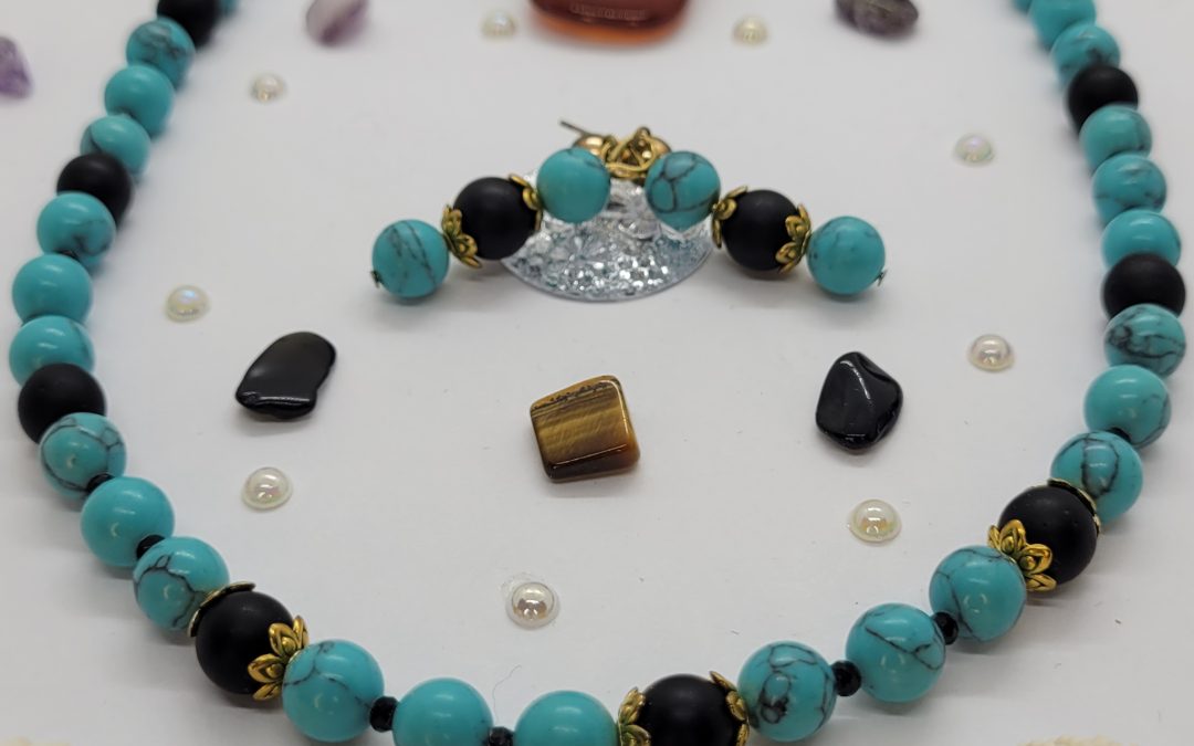 PARURE HOWLITE BLEU – ONYX