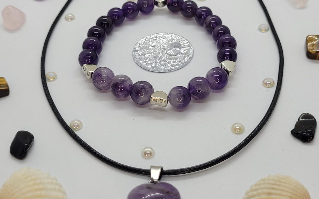 COLLIER ET BRACELET  AMÉTHYSTE